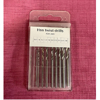 NEW! HSS 10 Piece Micro Drill Set in Storage Container.