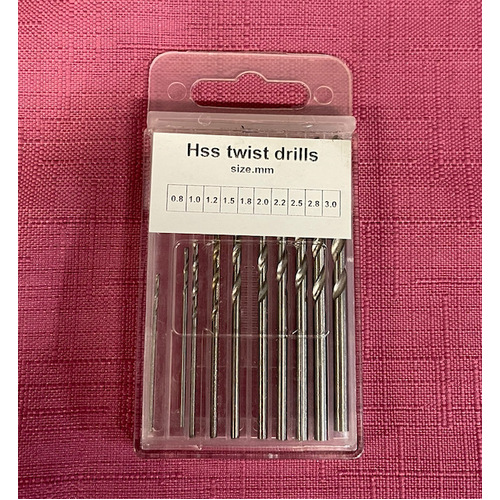 NEW! HSS 10 Piece Micro Drill Set in Storage Container.